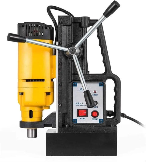 Heavy Duty Magnetic Drill Press Featuring 13000N Magnet Grip For Precision Tapping Reaming And Countersink Work Cuts Mild Steel Like Butter On the MT2 Taper Setup.