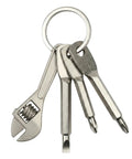 Go To Everyday Carry Keychain Multitool With Bottle Opener And Mini Wrench, durable zinc alloy in sleek silver finish on keychain ring