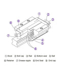 Top Notch High Precision Linear Guide Rail Kit With HGH20CA Rails And HGW20CC Slide Blocks For Smooth Low Friction Motion Super Easy Install No Maintenance Needed For Serious DIY Projects block parts diagram