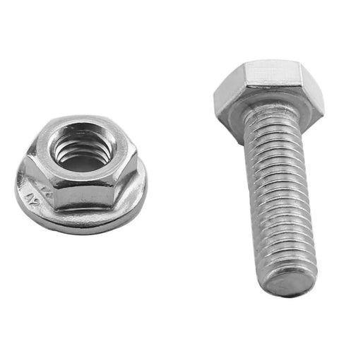 Stainless steel nut and bolt from Z Bracket Solar Panel Mounting Kit Four Pack For RV Boat Roof Off Grid Aluminum Lightweight Corrosion Resistant