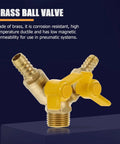 Heavy Duty Brass Y Type Gas Ball Valve With Solid Three Way Build And Dual Quick Hook Up Port Fittings for durability and control.