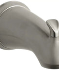 Forte Bath Spout With Slip Fit Connection In Vibrant Brushed Nickel, 5 1/4 Inch Diverter Spout, Sculpted Lift Rod