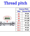 Premium Anti Theft M8 Locking Nuts Security Kit in 304 Stainless Steel P1.25 thread pitch size chart and image