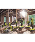 Hard Hitting 18V Brushless Drill And Impact Driver Kit With Two 1 5Ah Batteries in a construction setting.