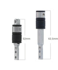 Flat End 1 Quarter Inch Hex To Square Socket 2 In 1 Extension Bit Driver Extender Pack Of 2 with lengths 52mm and 62.5mm