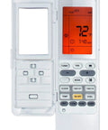 Remote control for 24000 BTU Wall Mount Ductless Mini Split Air Conditioner, displaying temperature and settings.