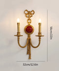 Real Deal Vintage All Copper Wall Sconce For Bedroom Living Room Hallway Features Smooth Dewaxed Finish And Steel Mount with red detail.