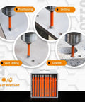 Dry Diamond Drill Bits Set 10 Piece 1/4 Inch Shank For Granite Marble Tile Ceramic Porcelain And Stone drilling demonstration