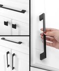 20 Pack Six And A Quarter Inch Matte Black Cabinet Pulls Set Sleek Solid Metal Handles For Kitchen Cabinets Drawers Dressers