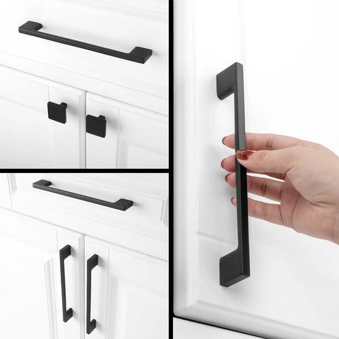 black dresser pulls Cosmas 10557FB Flat Craftsman Cabinet Pull 20 Pack Matte Black Cabinet