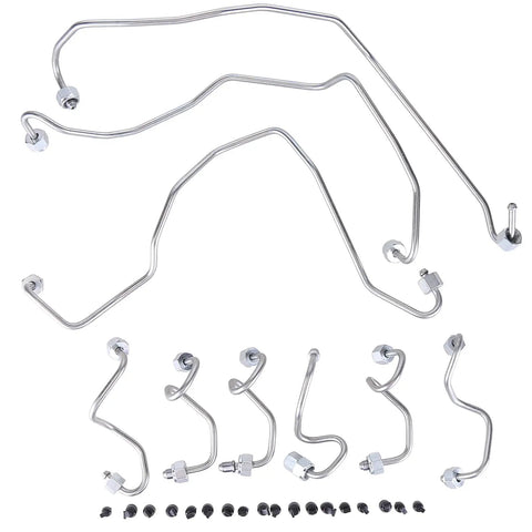 Premium Fuel Injector Lines For Dodge Ram 1500 And Grand Cherokee 2014 To 2019 With 3.0l V6 Engine Direct Fit Replacement Part 68334956AA silver iron line set