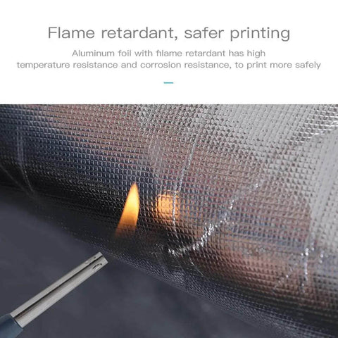 Aluminum foil showing fire resistance in Fireproof And Dustproof 3D Printer Enclosure With Constant Temperature Control.