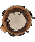 Top view of Bucketeer Bucket Tool Organizer Brown Fits Most 5 Gallon Buckets with Three Interior Loops for Long Handled Tools.