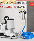 Badass Portable Airless Paint Sprayer With Hella Smooth 1600 Watt Motor and Adjustable Speeds with blue hose and spray gun.