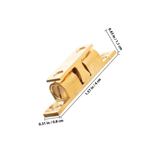Brass Ball Catch For Wardrobe And Cabinet Doors, No Fuss Install Hidden Door Latch With Screws, 1.57 inch brass hardware shown