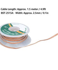 Spool of No Clean Flux Coated Solder Wick Braid For PCB Electronics Soldering Rework Pro Grade Desoldering Wire, 1.5m x 2.5mm