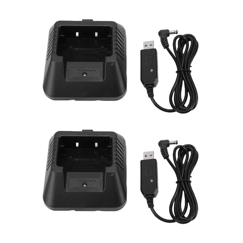 2 Pack UV5R Radio Charger Dock With Built In Indicator Light For UV5R Plus UV5RA UV5RB UV5RC UV5RD UV5RE Two Way Radios Wide Compatibility