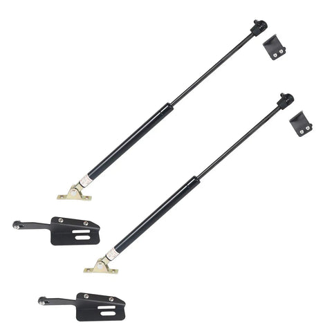 Wrangler JK Hood Lift Support Kit Pair For 2011-2018 Jeep Wrangler JK And Unlimited, bolt-on gas-charged shocks, heavy-duty brackets