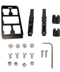 Aluminum Toolbox Side Panel With Folding Storage Tray For Modular Tool Systems Locking Flip Out Panel For Truck Or Wall Mount components and hardware shown separately against a white background.