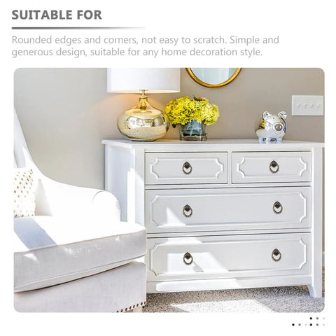 White dresser with antique bronze cabinet pull handles 8 pack decorative mini knobs for kitchen wardrobe and furniture drawers.