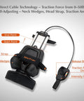 Upgrade Your Neck Game With This Sick Cervical Traction Device For Serious Spinal Decompression And Pinched Nerve Relief Perfect For Home Use To Melt Away Stubborn Headache Pain And Shoulder Soreness Fast, showing adjustable neck wedges and control features.