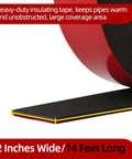Heavy Duty 2 Inch By 14 Ft Pipe Insulation Tape for outdoor winter freeze protection close-up showing dimensions