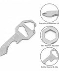 Metal Card Multitool With Bottle Opener, Flathead Screwdriver, And Hex Adjuster For Wallet Or Keychain Everyday Carry