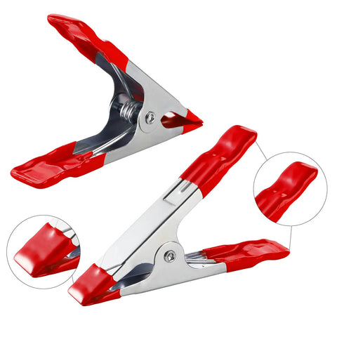 30 Pack 4 Inch Steel Spring Clamps With Ergonomic Handles and PVC Tip Protection, featuring rust-proof design and anti-slip grip