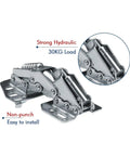 Metal soft closing hydraulic cabinet hinges for kitchen and RV doors, strong hydraulic, 30KG load capacity, easy install
