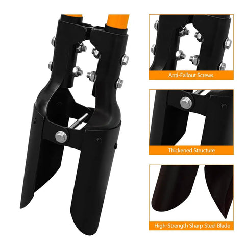 Heavy Duty Post Hole Digger With Fiberglass Handle 58 Inch Sharp Steel Blade For Quick Digging Through Hard Soil And Roots Built Tough