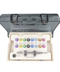 Open case showing Pro Grade Prosthetic Torque Wrench And All In One Multi Driver Tool Kit For Implant Components with precise tightening.