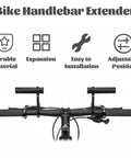 Two Pack Aluminum Bicycle Handlebar Extenders Brackets For Extra Mount Space On Most Bikes shown on handlebars