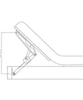 Heavy Duty Steel Ratchet Headrest Bracket Built Tough For Twelve Position Adjustment side view with measurements 285 mm.