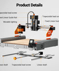 Heavy Hitter Desktop CNC Router Machine With 300W Spindle And Killer 0.01mm Precision Smart 4 Axis Controller detailed view of components