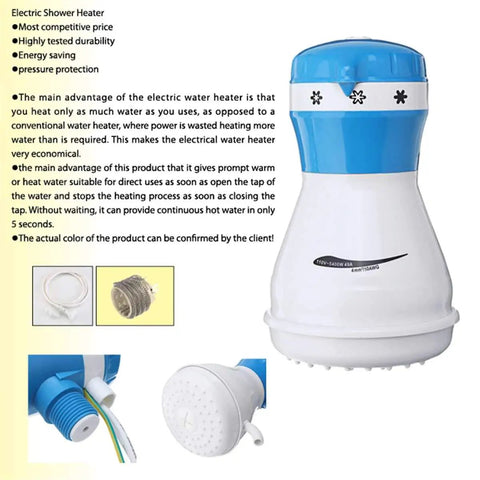Fast Heat Instant Water Heater For Shower And Faucet 5400W 110V Electric Bath Heater with 3 Gear Adjustable Temperature shown