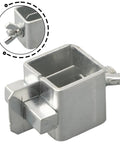 Close-up of a galvanized steel clamp from the Precision 8 Piece Butt Welding Clamps Set, used for securing metal edges.