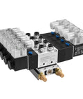 Beefy 4V230C-08 Solenoid Pneumatic Valve 5 Way 3 Position Internally Piloted, 24V DC Coil, PT1/4 Ports, dual control.