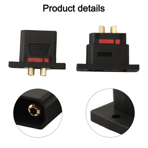 Hella Reliable Heavy Duty Gold Plated Qs8ps Connectors 130a Anti Spark Ev Battery Plugs, detail view of connectors.