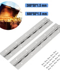 Pair Of 304 Stainless Steel Piano Continuous Hinges For Heavy Duty Cabinet Doors And Pantry Shelves Built Like A Tank With Smooth Swing Mechanism Yellow Coated Finish Gets The Job Done Every Time, 300mm and 600mm size with screws.