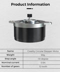 K1 Series Extruder Stepper Motor 1.8 Degree Step Angle 0.8A 12 Tooth Gear Circular Shaft with product specifications table