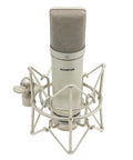 Professional XLR Condenser Microphone With 34mm Large Diaphragm Cardioid Pattern For Singing, Podcasting, YouTube, silver finish