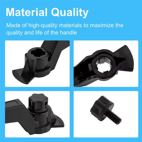 Close-up of Pool Valve Handle And Knob Kit For OV3 1500, black replacement parts, showing high-quality build and design.