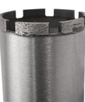 4-Inch Wet Cured Concrete Core Drill Bit With Segmented Diamond Rim, Heavy Duty Reinforced Hole Saw, close-up view