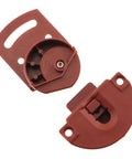 Two Pairs Classic Wardrobe Sliding Door Roller Gear Track Panel Internal Kit With Nylon Silent Pulleys shown in brown