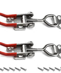 100 Piece Beefy Heavy Duty Adjustable 304 Stainless Steel Toggle Clamps Kit With Quick Release Hasp Latches And Lock Holes, 180 kg Capacity