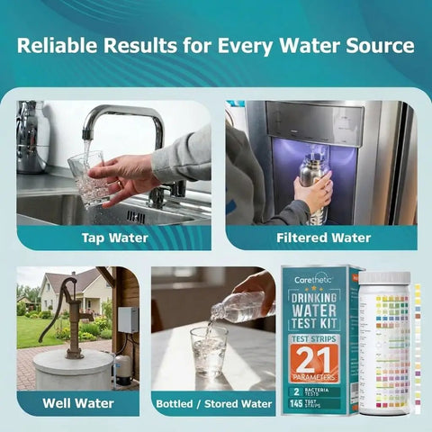 Image showing All In One Drinking Water Test Kit For Home Use Test Tap Water Well Water And Filtered Water For 21 Indicators.