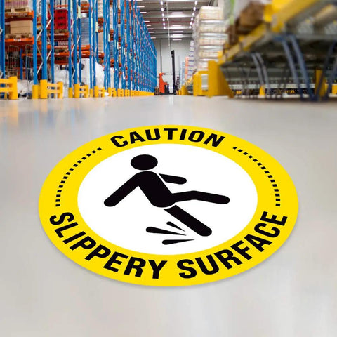 Lock Down Your Space With This Heavy Duty Slippery Surface Floor Decal. Peel And Stick Non Skid Warning Label For Smooth Indoor Hard Surfaces. Tough Vinyl Caution Sticker That Hooks Grip Under Heels And Gear While Washing Up Clean Later On