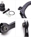 Bolt On Front Upper Control Arms With Ball Joints For Trailblazer Envoy SUVs 2002 To 2009 Upgrade Kit Includes Driver And Passenger Side Arms Plus Two Front Upper Ball Joints, black steel