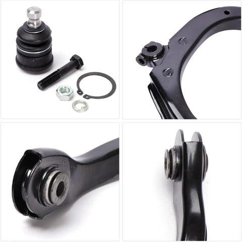 Bolt On Front Upper Control Arms With Ball Joints For Trailblazer Envoy SUVs 2002 To 2009 Upgrade Kit Includes Driver And Passenger Side Arms Plus Two Front Upper Ball Joints, black steel