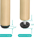 Stainless Steel Adjustable Furniture Feet One Quarter Twenty Thread Screwed In Levelers showing height adjustment on wooden legs
